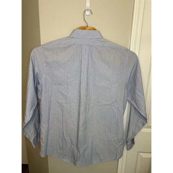 Brooks Brothers Mens 17-35 Classic Dress Shirt Long Sleeve Full Button‎ Up Blue - Picture 8 of 10
